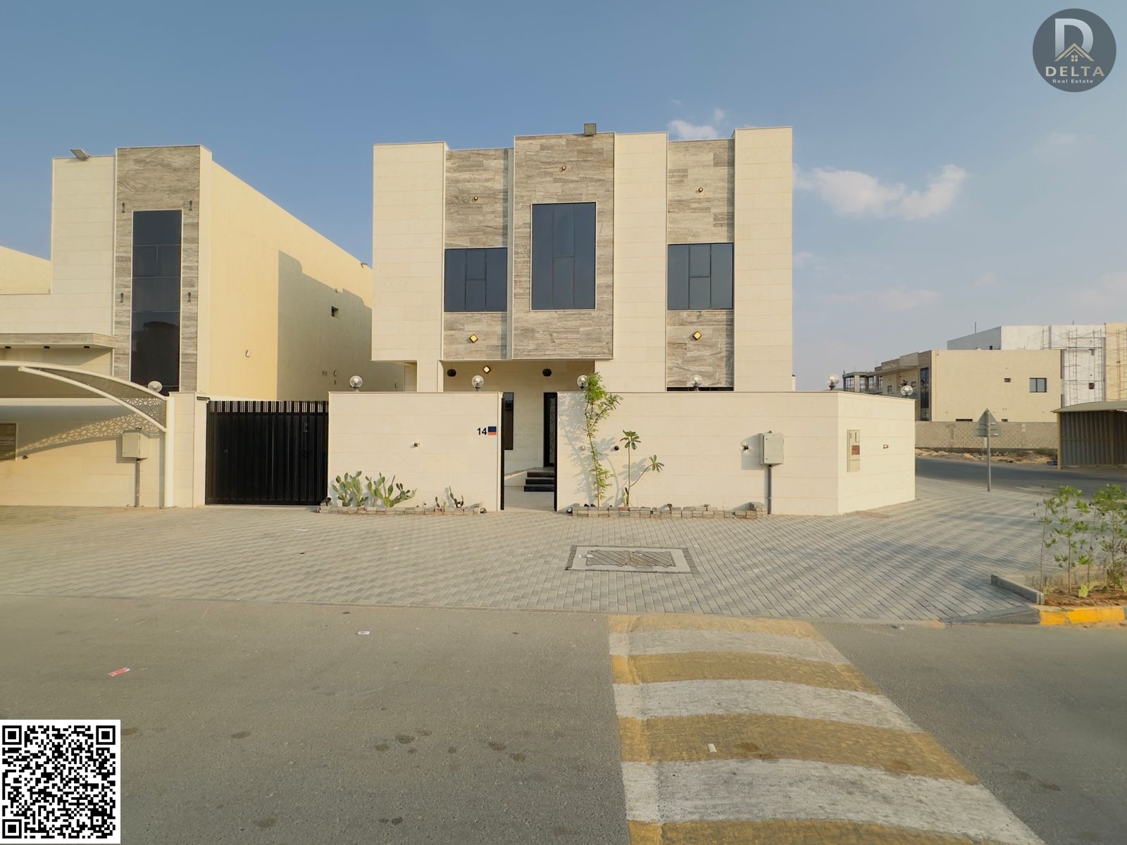 Villa for rent in one of the most beautiful areas of Ajman, Al Amrah area, distinguished by being a corner villa on two main streets.