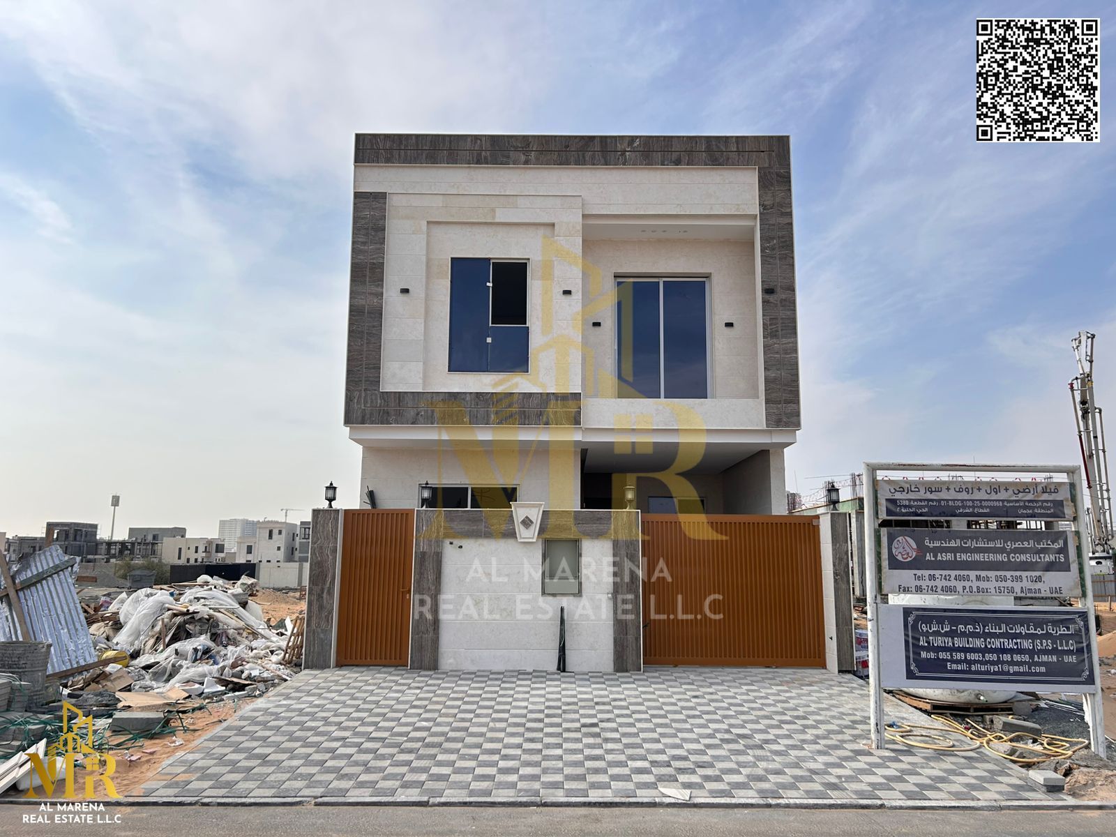 Prime location villa in Al Helio, Ajman, featuring two floors plus roof, high-quality finishing, all-inclusive price, ideal for living or investment.