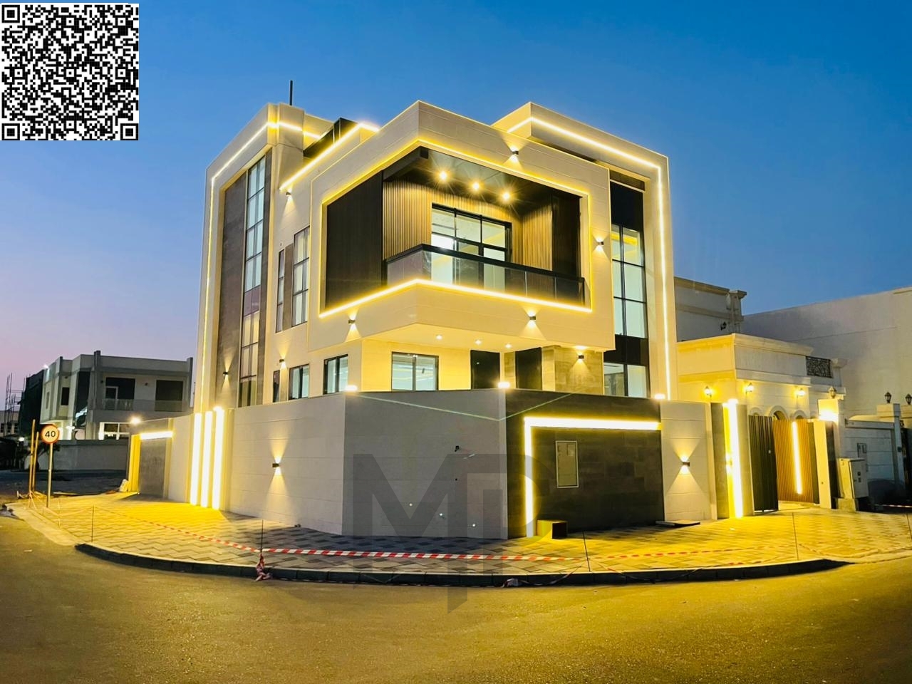 For sale: Two-story villa with a rooftop and indoor pool — one of the most luxurious villas in Ajman, near Mohammed Bin Zayed Road, freehold ownership
