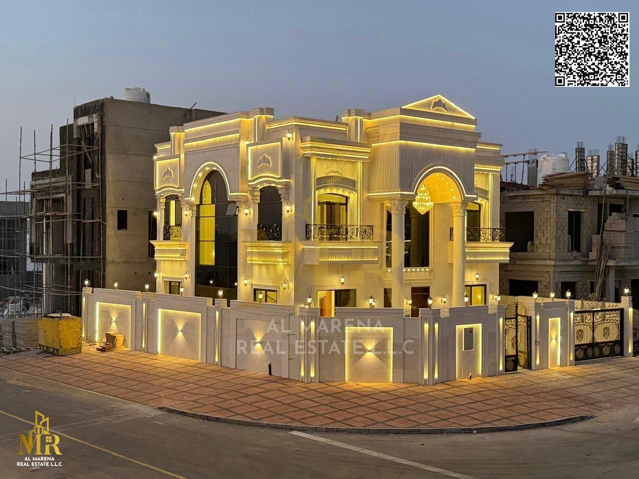 Seize the opportunity to own a palace in a prime location in Al Helio, Ajman, corner plot, 5 bedrooms, all-inclusive price covering fees, ideal for lu