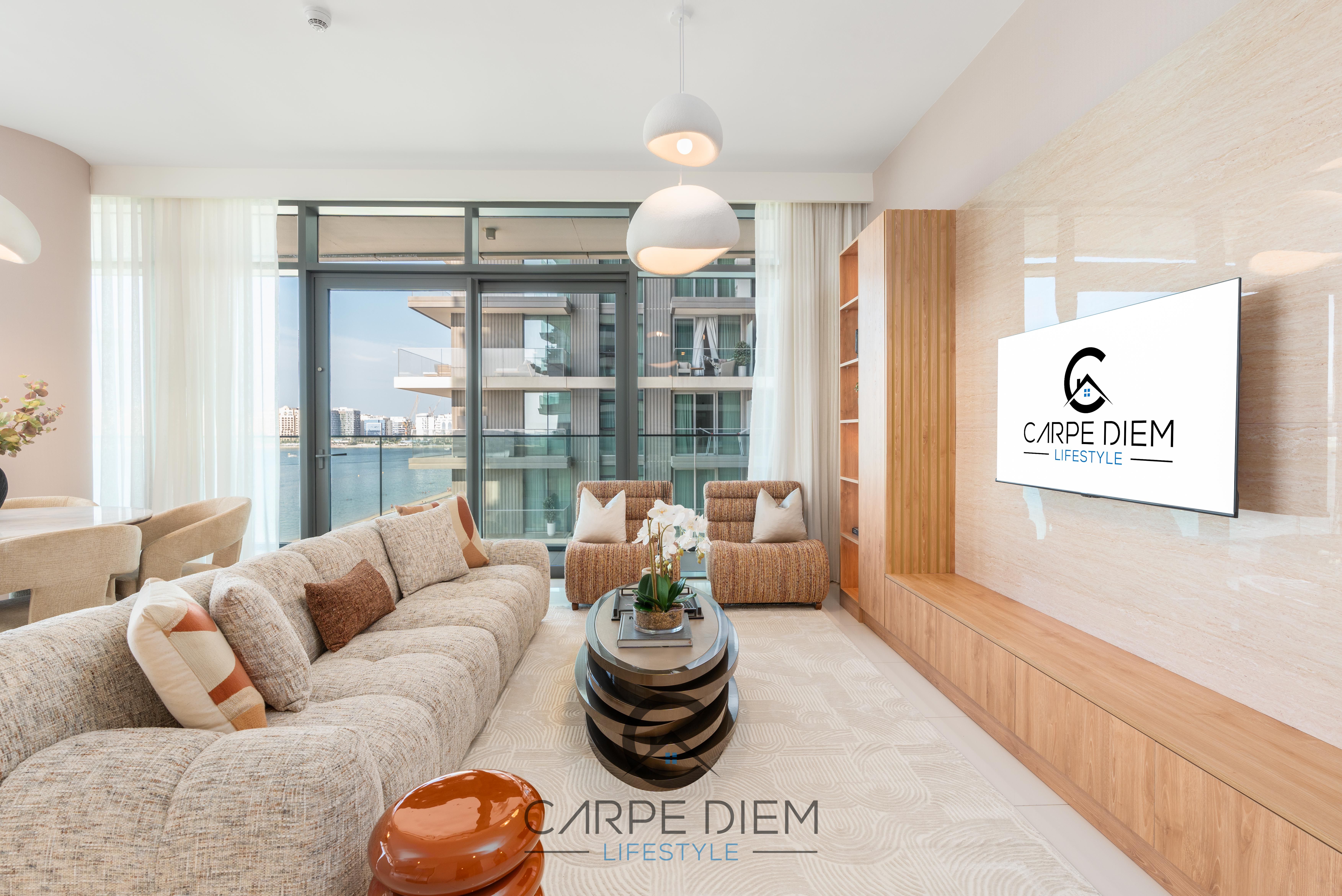 Full Panoramic Sea View | Beachfront 3 Bedroom + Maids