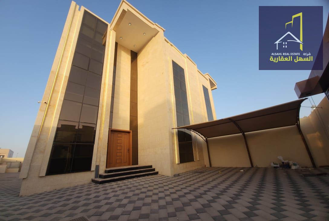 Two attached villas are now available for sale with freehold ownership for Arabs, featuring outstanding specifications and a construction age of only