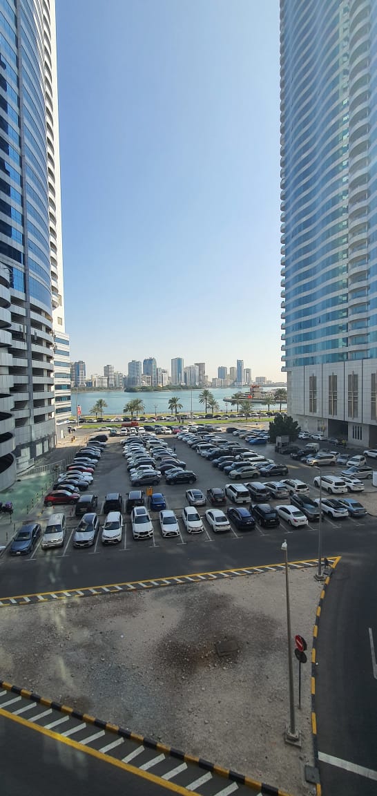 For Sale 3bedroom apartment with living room and a wonderful open front view of the lake in Al Majaz 3 area.