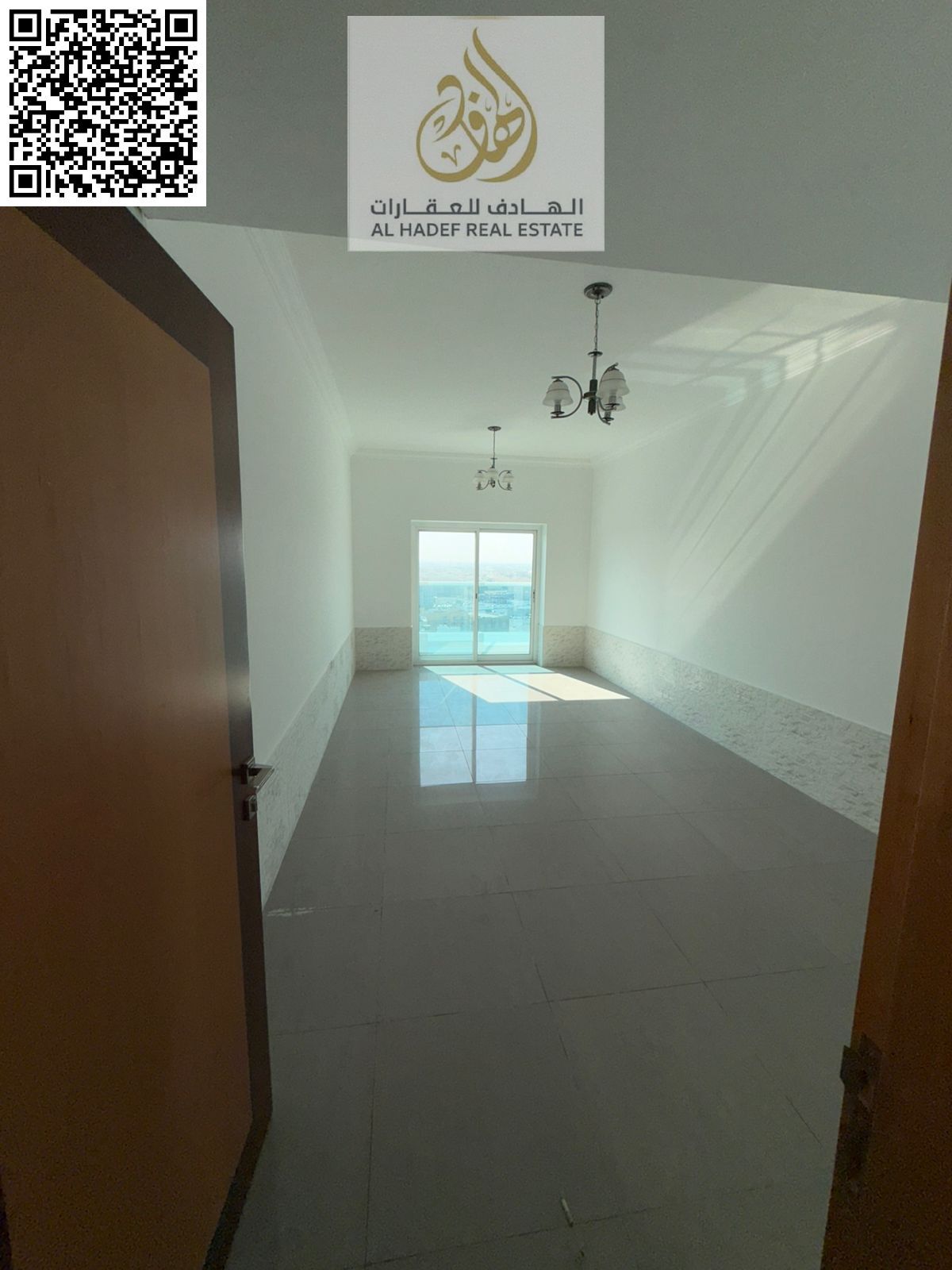 Two bedrooms and a living room, two bathrooms, master bedroom with balcony, near Ajman Court