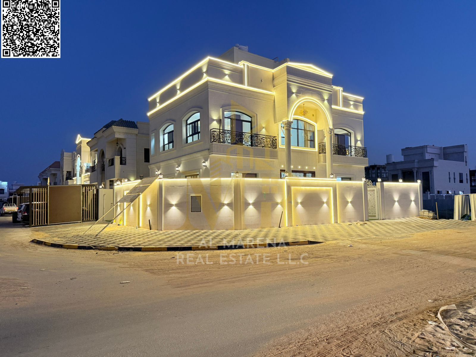 Corner Villa in Al Helio 2 | 5 Master Bedrooms | Two Floors + Roof | Majlis & 2 Living Rooms | Prep Kitchen & Maid Room | Negotiable