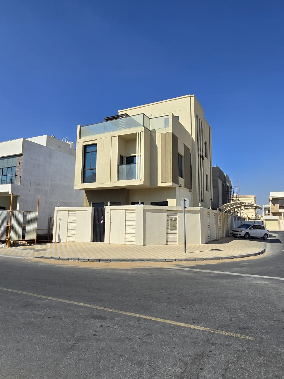 Corner villa for sale in Al Zahiyah area, Ajman. Villa price includes registration fees.