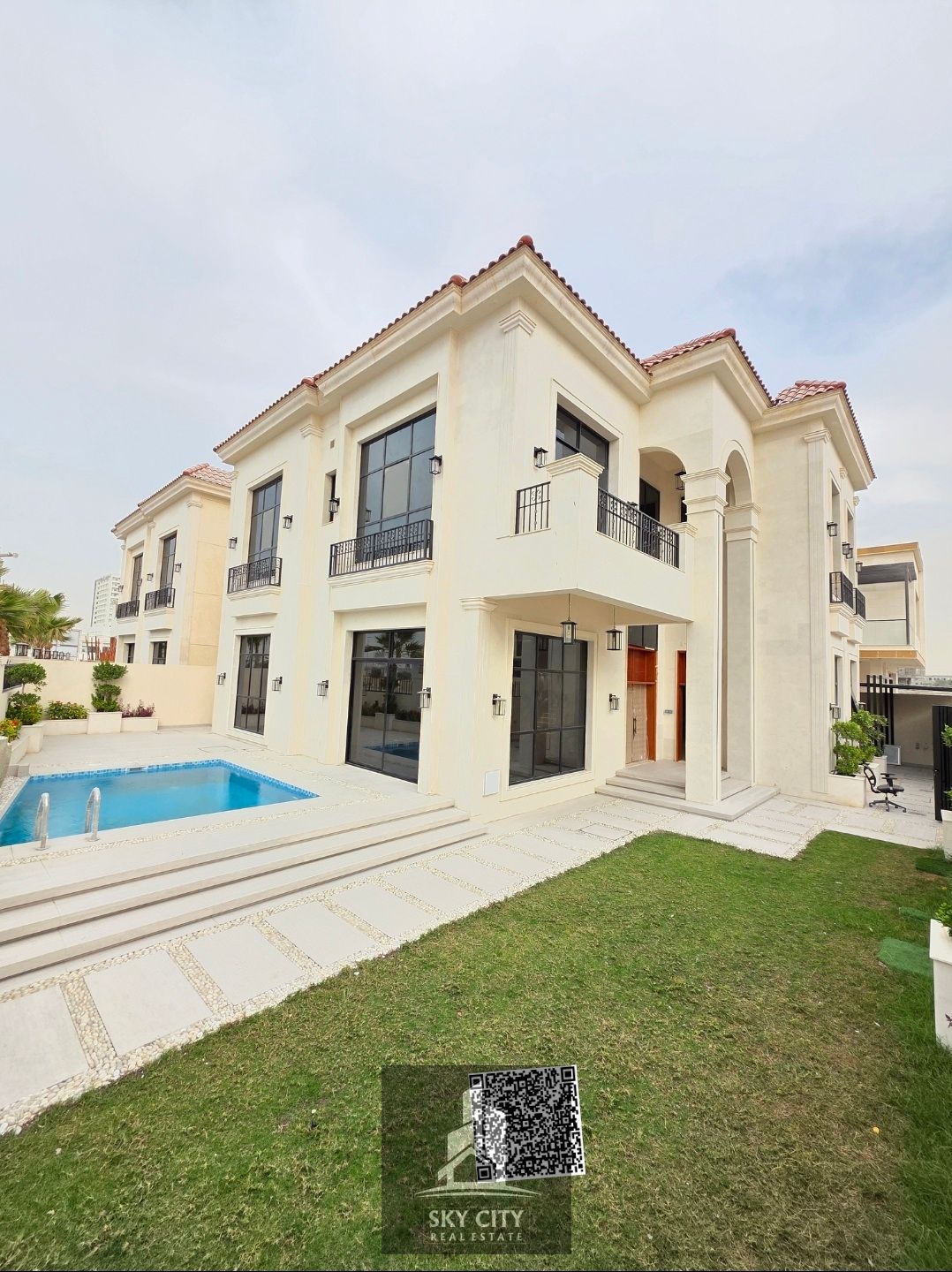 The most beautiful villas in Ajman, in the best locations, fully serviced villas with pools, air conditioning, and corner units.