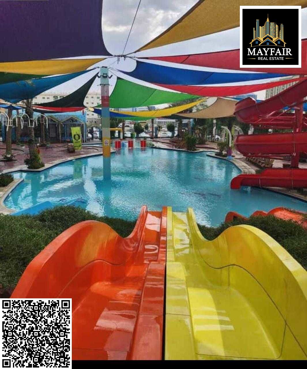 Opportunity to live in one of Ajman's best towers with a gym, parking, swimming pool, and children's play area.