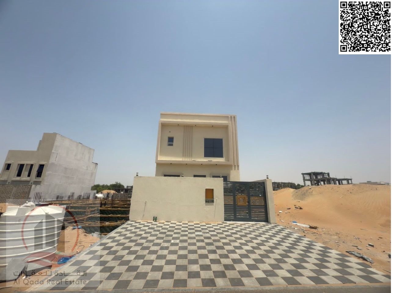 Townhouse for sale in Ajman, Al Helio 2 area. Elegant design, prime location. 3 bedrooms, living room, majlis.