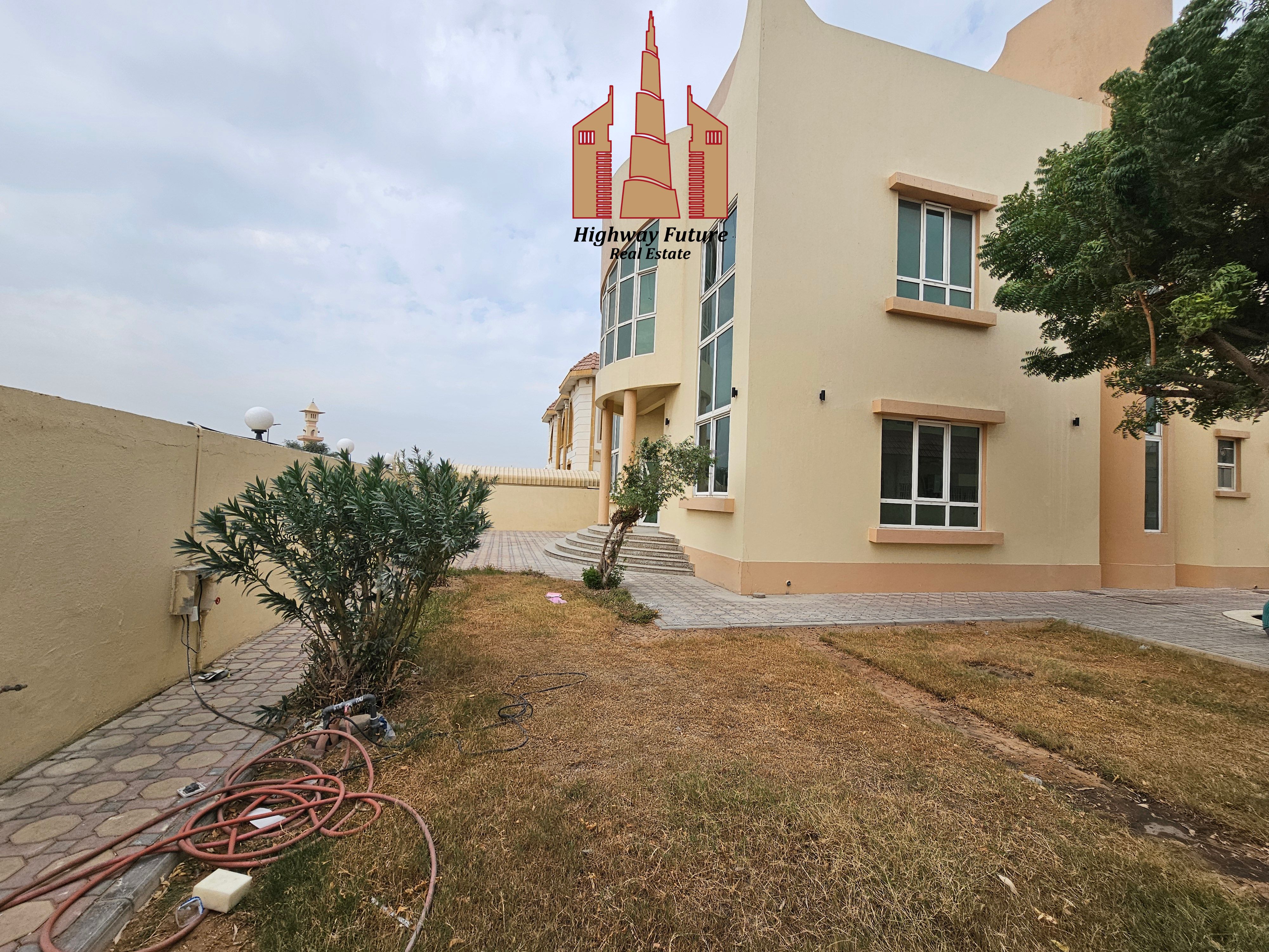 with Pooll 5Bhk Hall Majlis Wardrobe Gardan all master room Maids room store room 2 kitchan for gcc 170k.