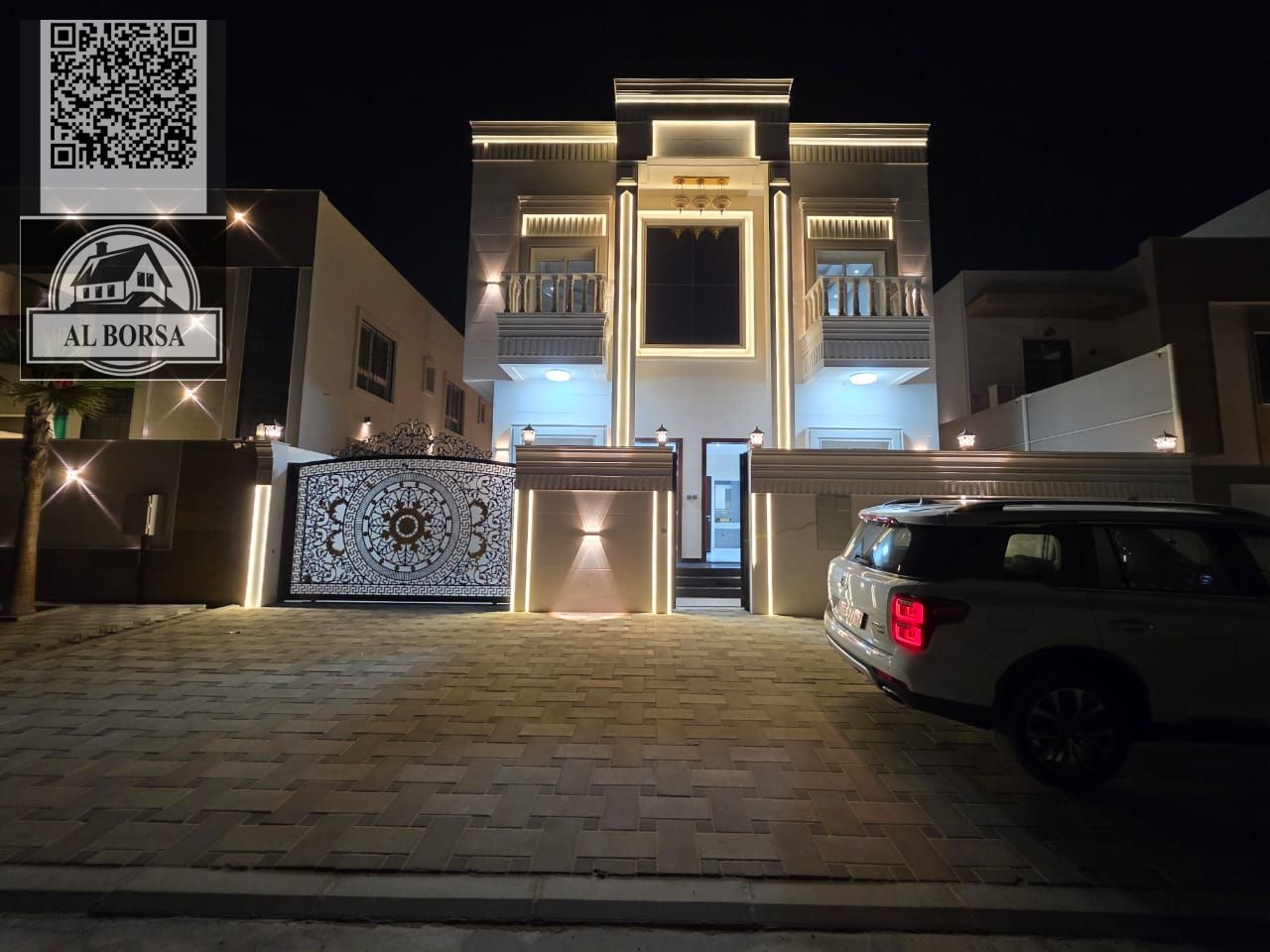 Villa for sale in Al Helio, Ajman, corner unit - 6 master bedrooms, majlis and living room