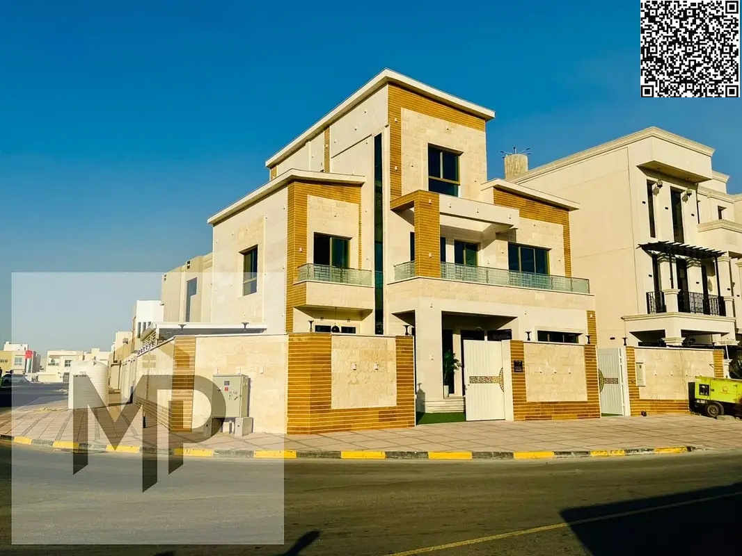 Corner villa near Sheikh Mohammed Bin Zayed Road and the mall, two floors and a roof, 5 master bedrooms, at a price including registration and ownersh