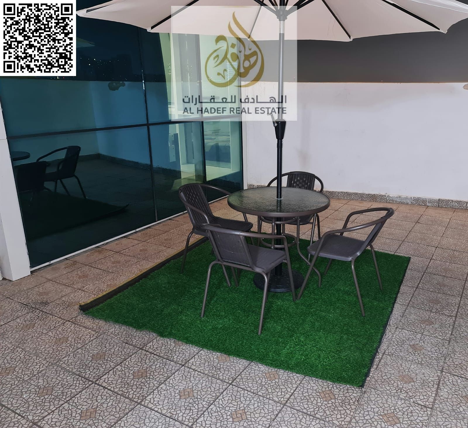 Two bedrooms, a living room, two balconies, two bathrooms, with gym, swimming pool and parking in Al Waha Towers