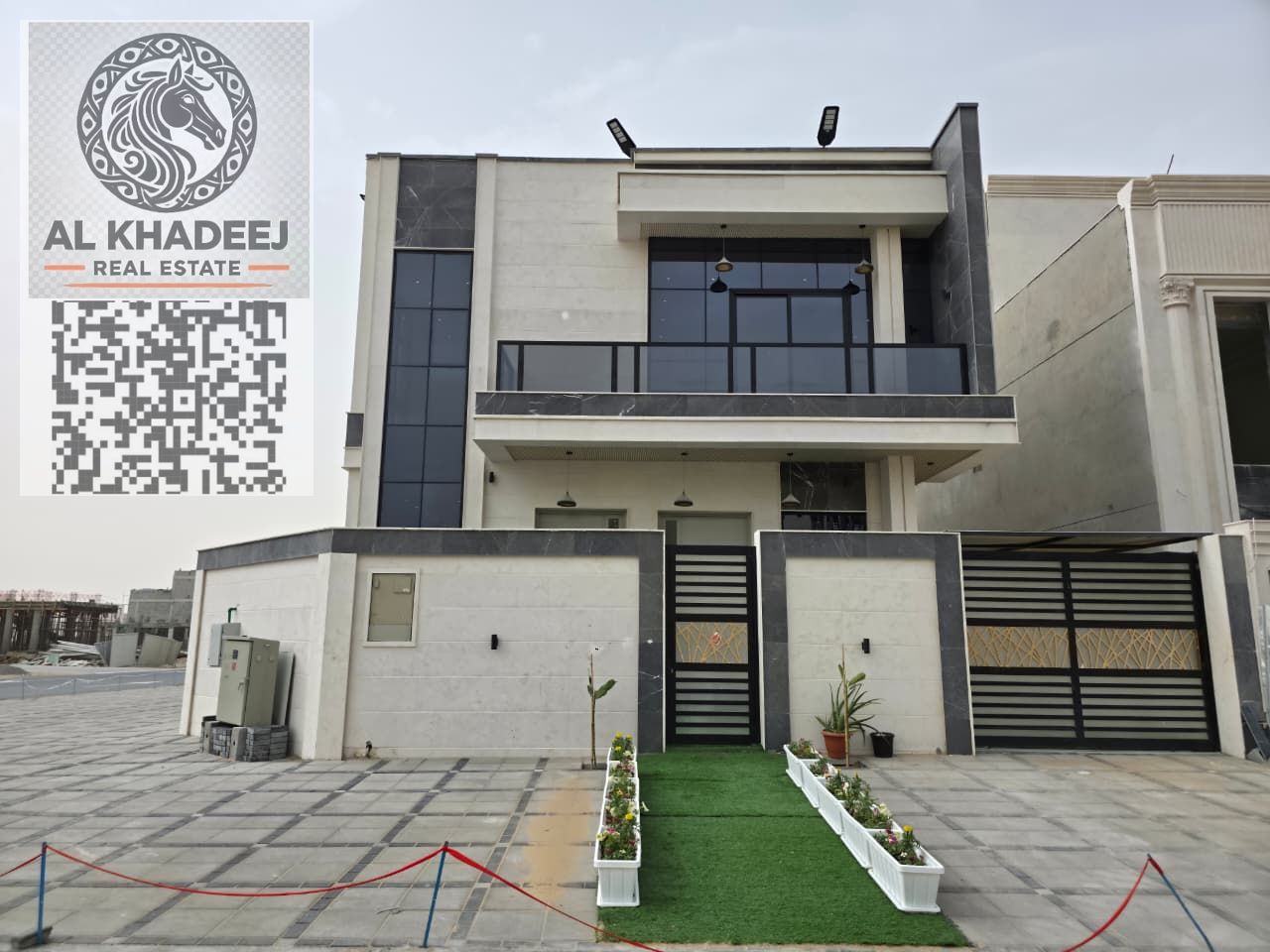 New corner villa for sale in Al-Haliyo 2 on a main street. A unique opportunity to own a new villa in a strategic location.