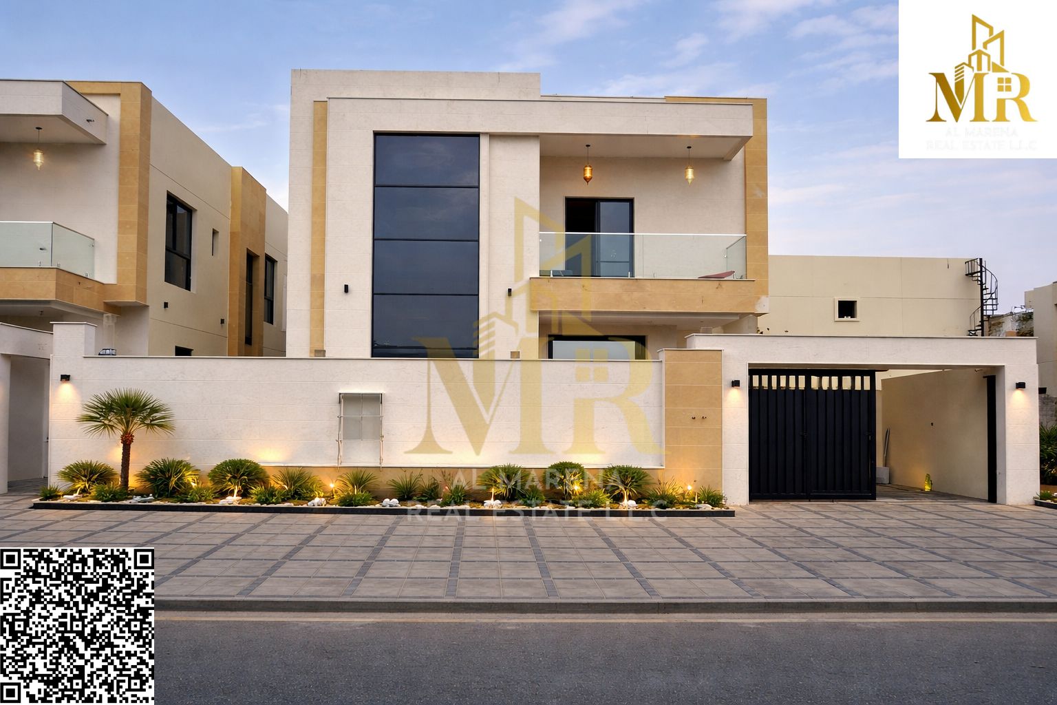 Villa for sale, with luxurious finishes, fees included, excellent location. The villa is located in Al Zahia. Land area: 3014 sq ft. Villa for sale, w