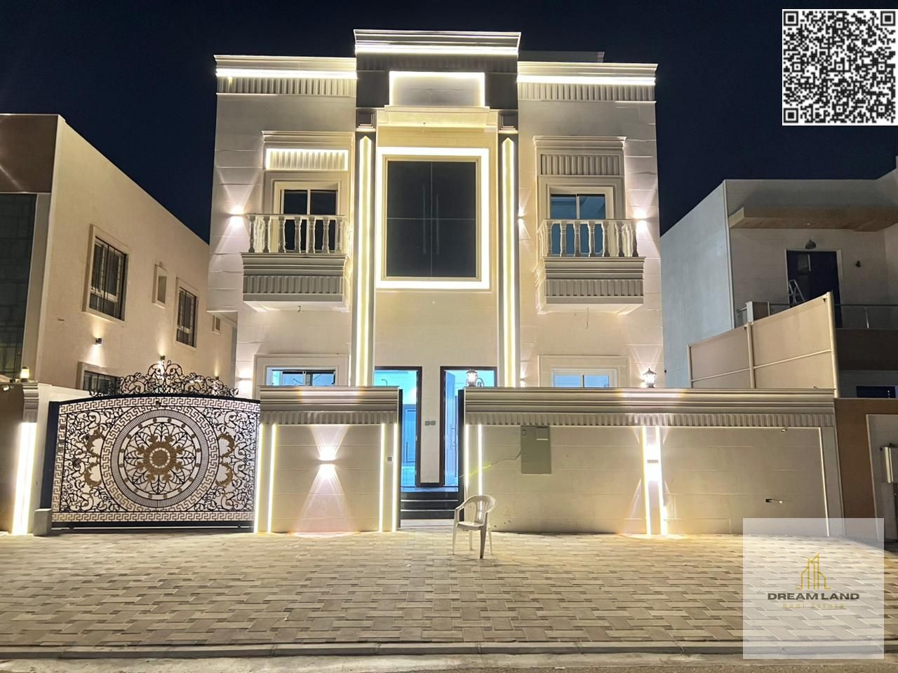 For Sale – Luxury Villa in Al Zahia, Price Includes Air Conditioning – Ajman | On Main Road | Large Setback | Two Floors + Roof | 5 Master Bedrooms |