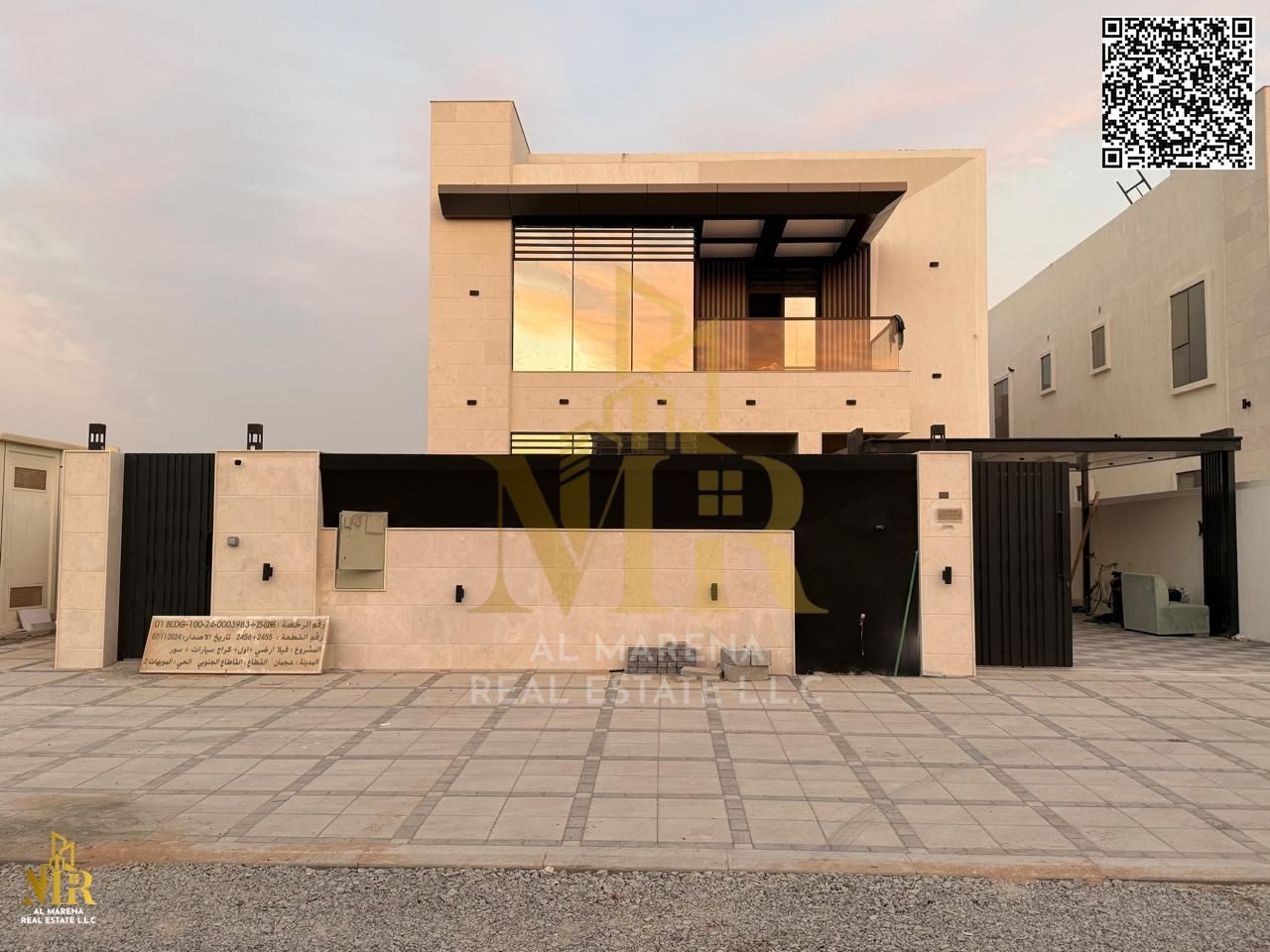 Villa in Al Rawdha 3 on a 5,000 sq ft plot near Ajman Academy, 5 bedrooms, prime location, quality finishes, price includes AC units