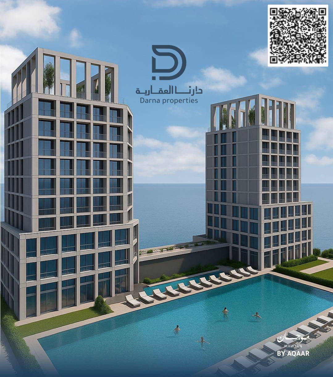 5% dawn payment 1-Bed Hotel Apartment with Full Sea View – Mojan Tower, Ajman Corniche