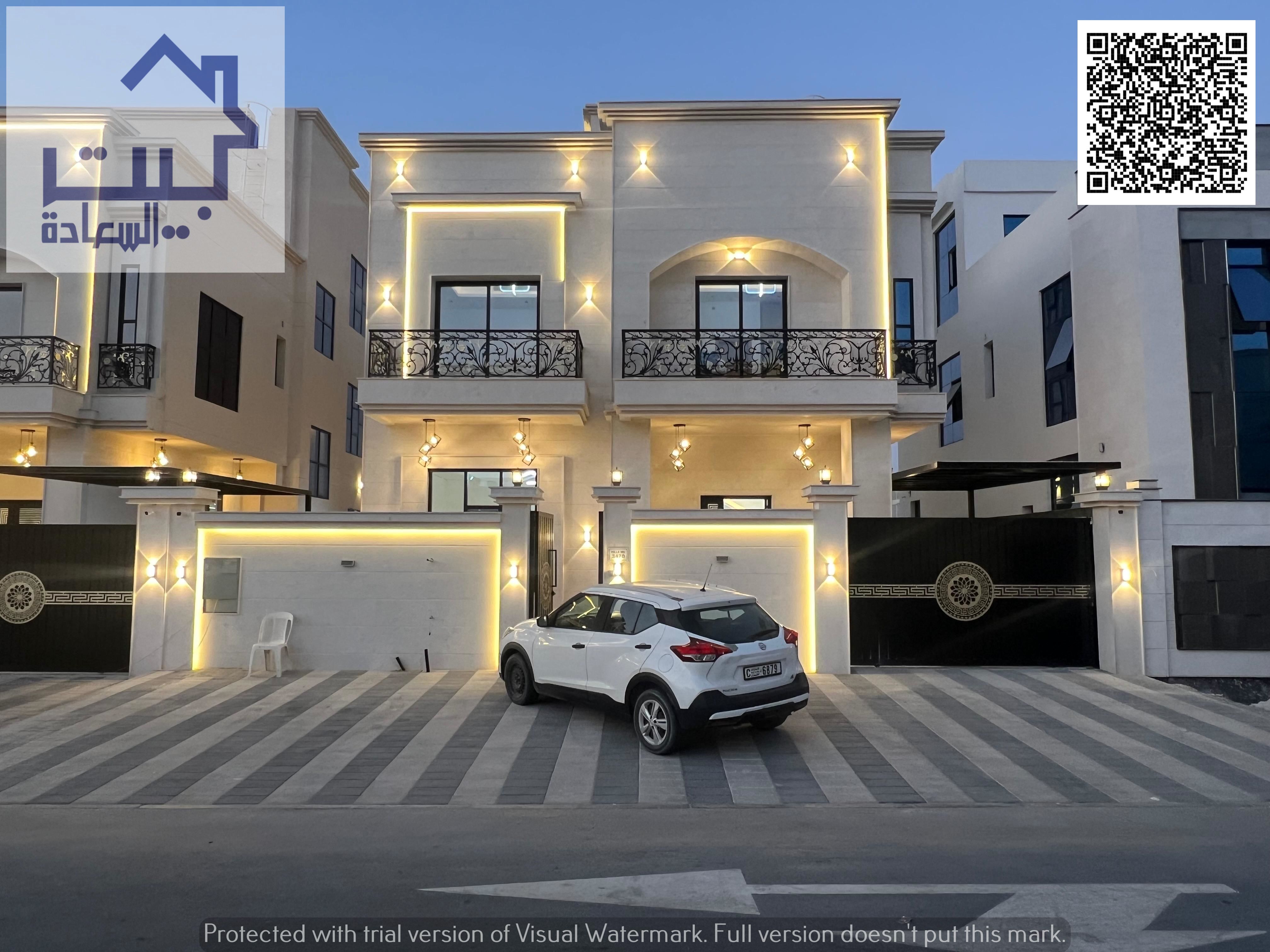 Your dream villa, fully furnished with air conditioning, 3 floors, strategic location next to Sheikh Khalifa Street, 6 bedrooms and 3 living rooms, fr