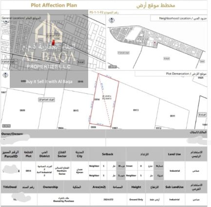 Industrial Plot for Sale in Al Jurf Industrial 2 High-Potential Investment