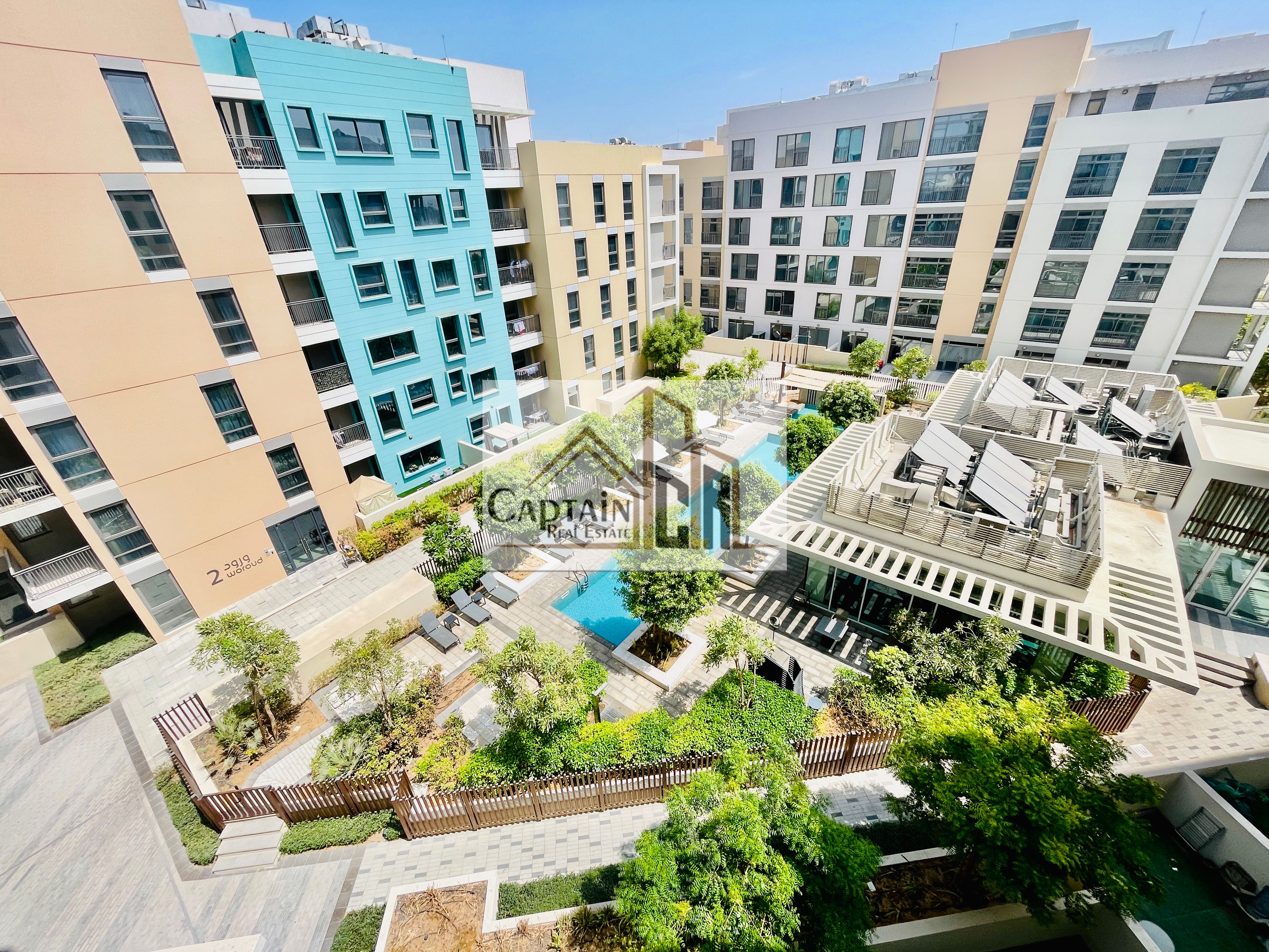 Pool-Facing Elegance | Spacious 2BHK Apartment in Uptown Al Zahia Garden – 1,260 Sq. Ft. of Resort-Style Living