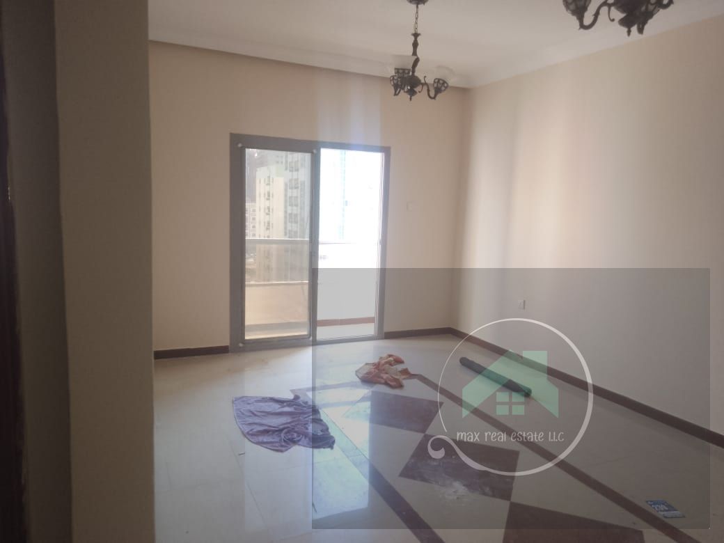 One bedroom and living room, large area, separate kitchen, balcony, bathroom. Located in Al Nuaimiya, Kuwait Street, Khalifa Street, close to all serv