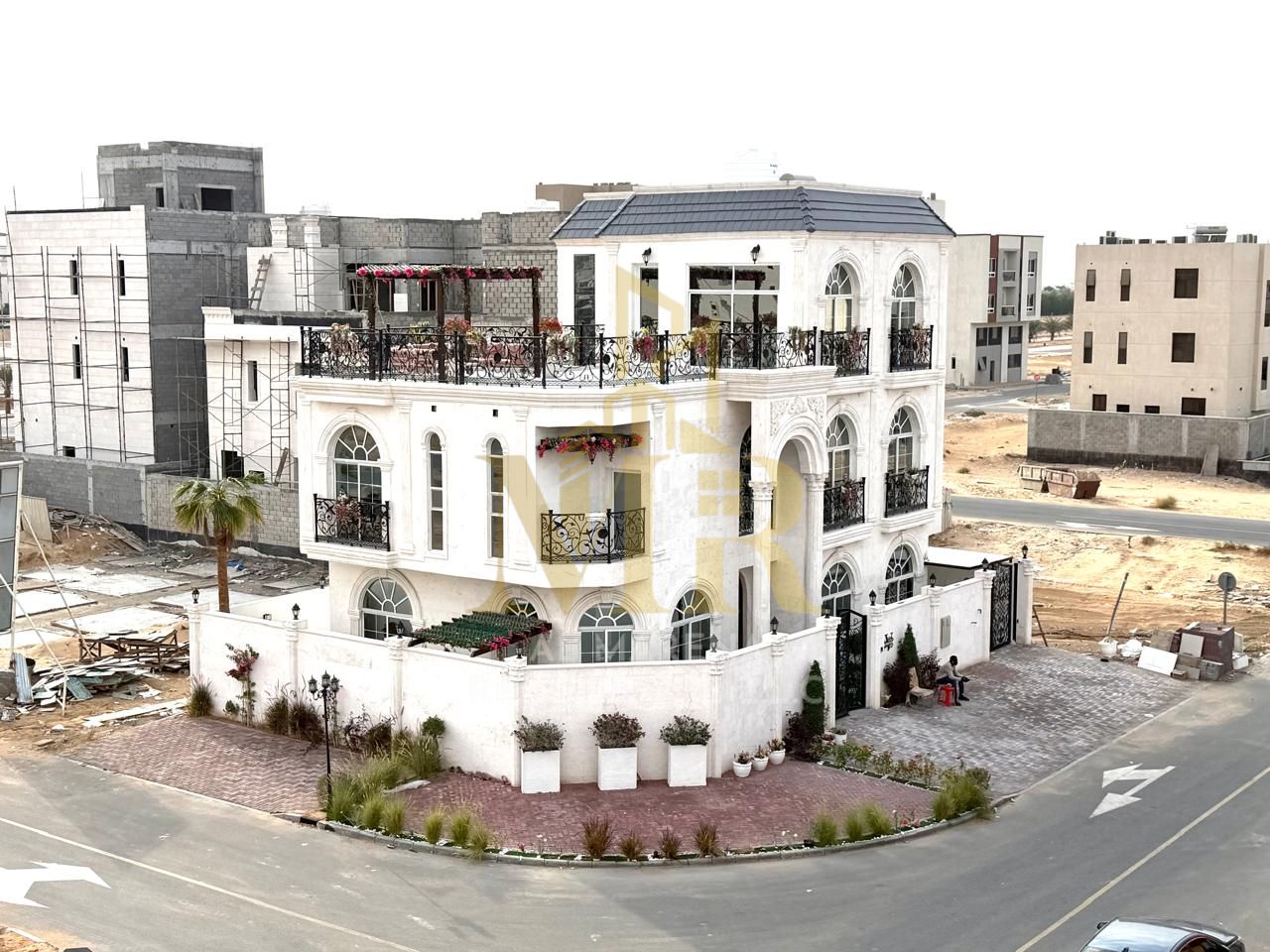 Luxury Villa in Al Bahia – Ajman | 2 Floors + Roof | 5 Master Bedrooms | Pool with Waterfall | Outdoor & Roof Seating | Attractive Price