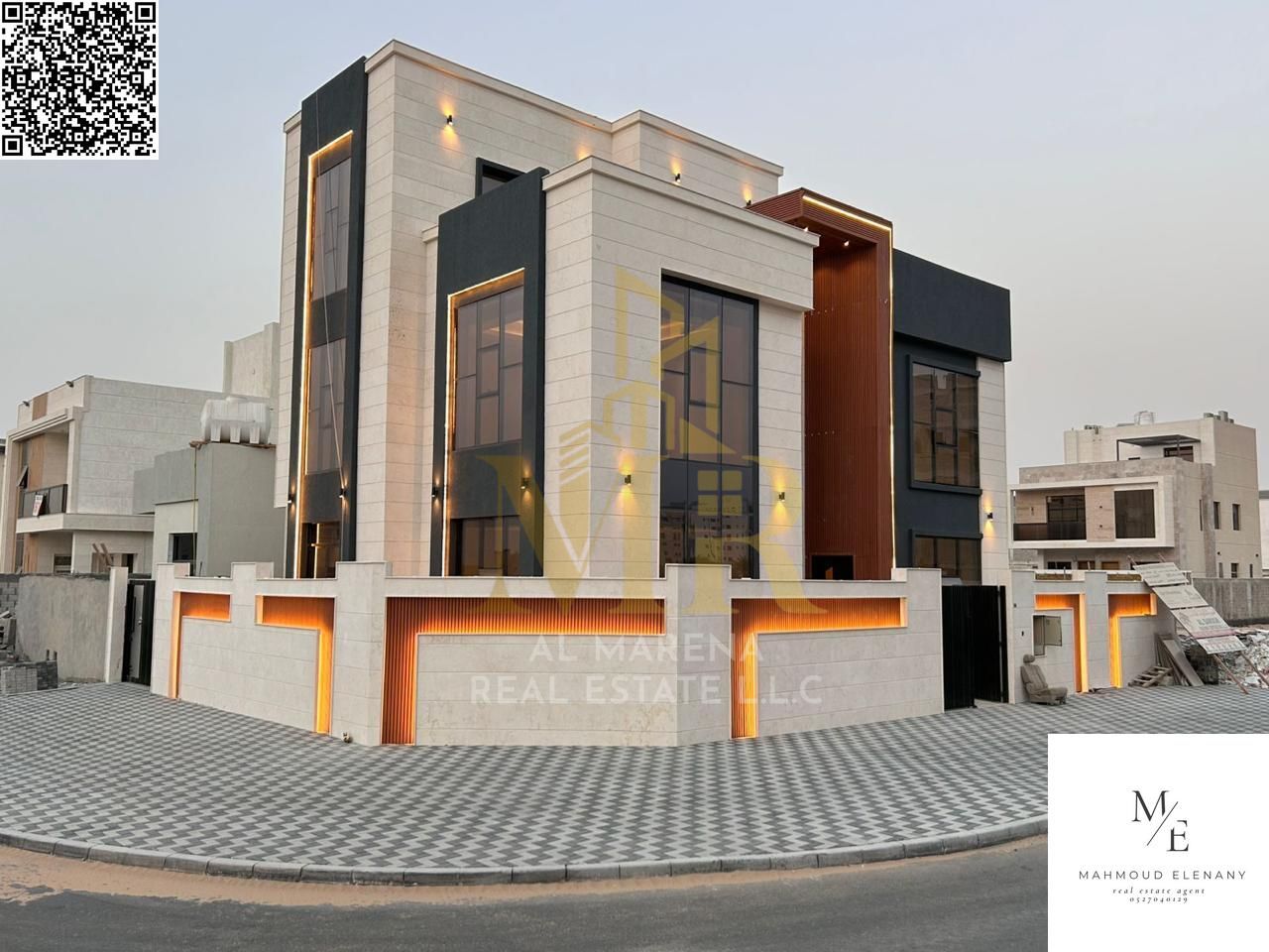 Corner Luxury Villa in Al Bahia – Ajman | 2 Floors + Roof | 7 Master Bedrooms | Majlis & 2 Living Rooms | Modern Kitchen | All-Inclusive Price