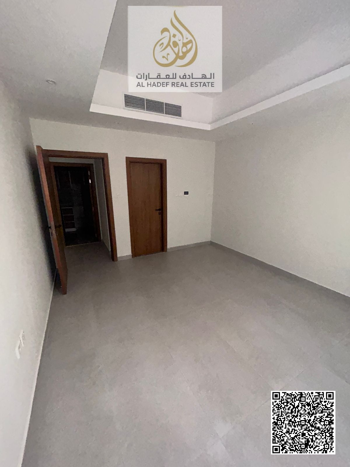 One bedroom, living room, balcony, two bathrooms, and kitchen. First occupancy.