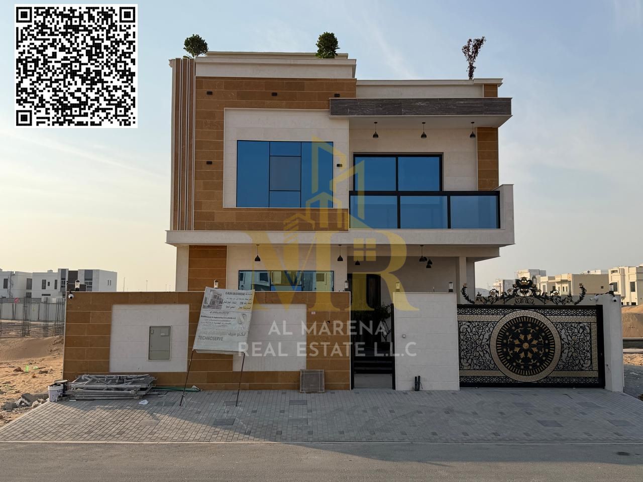 Two-story villa with a roof terrace, featuring 6 bedrooms, available for immediate occupancy in one of Ajman's most prestigious areas. The price inclu