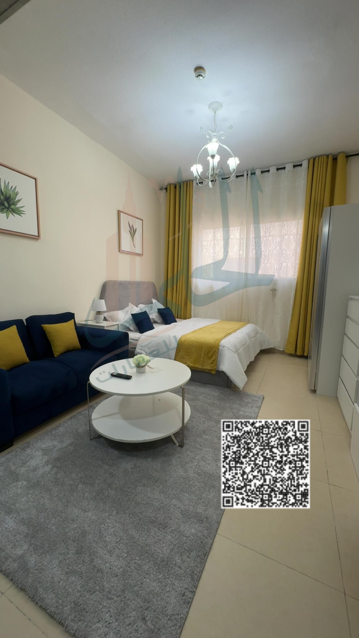 Fully furnished studio available in Al Yasmeen Towers – only second tenant, located in a prime area close to all amenities.