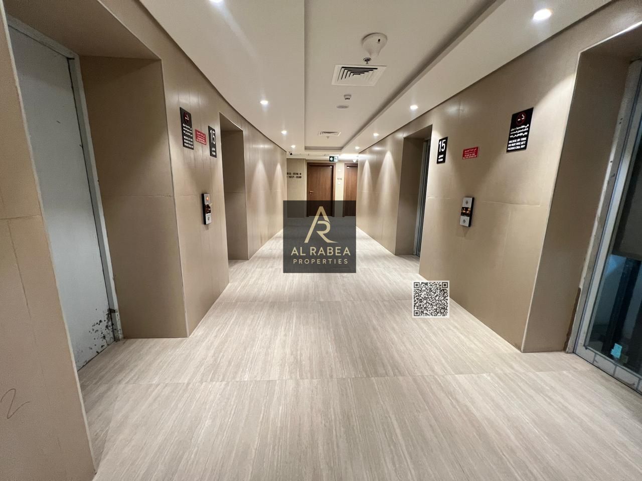 One-bedroom apartment with a living room, balcony, and two bathrooms, including built-in wardrobes. The property also features a gym, swimming pool, p