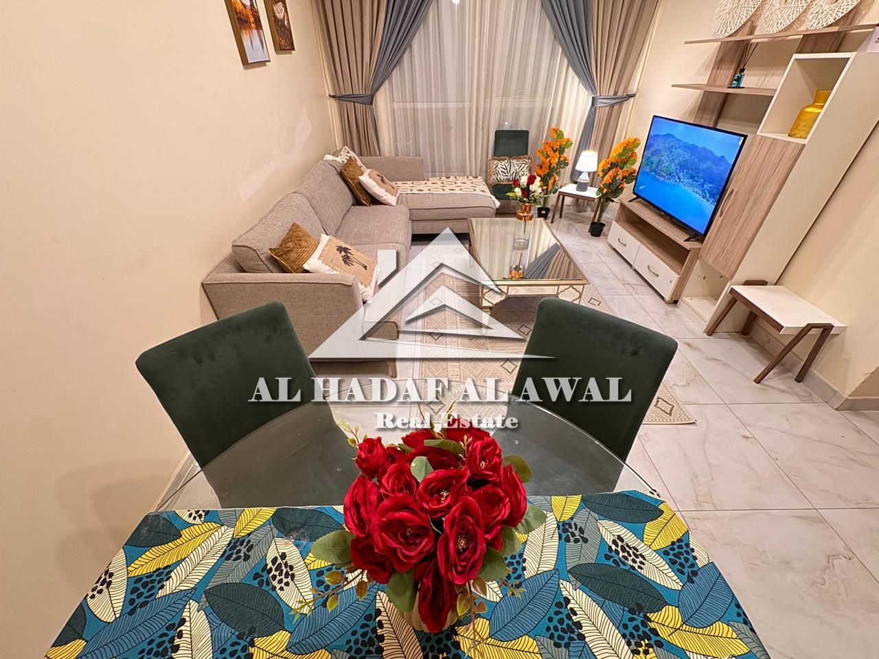 For monthly rent One bedroom and living room in Al Qasba area