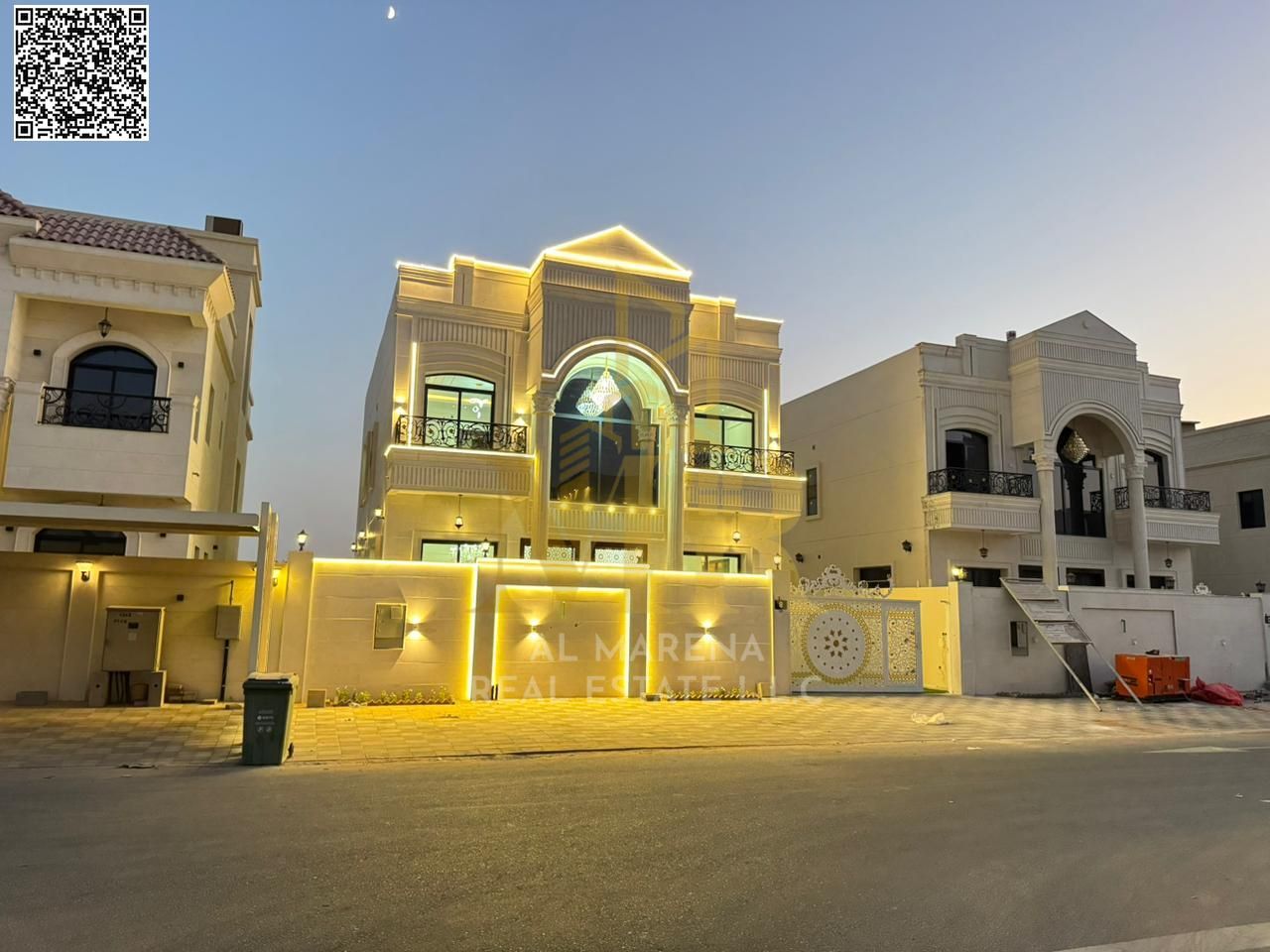 Luxury villa for sale at a bargain price in Ajman. Two floors and a roof. Price includes central air conditioning. Freehold ownership.