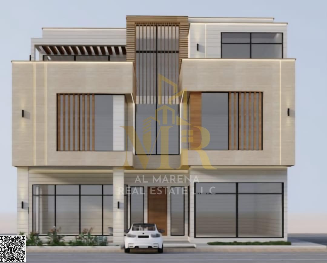 Luxury Corner Villa in Al Yasmeen – Ajman | Two Floors + Roof | 7 Master Bedrooms | Elevator | Majlis & Two Living Rooms | Swimming Pool | Freehold L