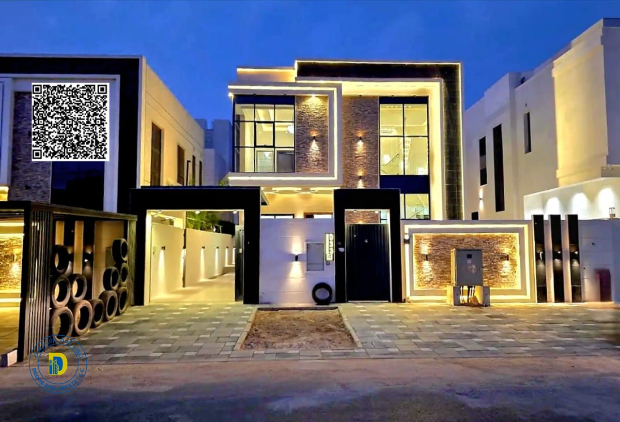 For sale: Modern villa with a swimming pool, 3 bedrooms, super deluxe finishing, in Al Yasmeen area, Ajman. Freehold . Bank financing .