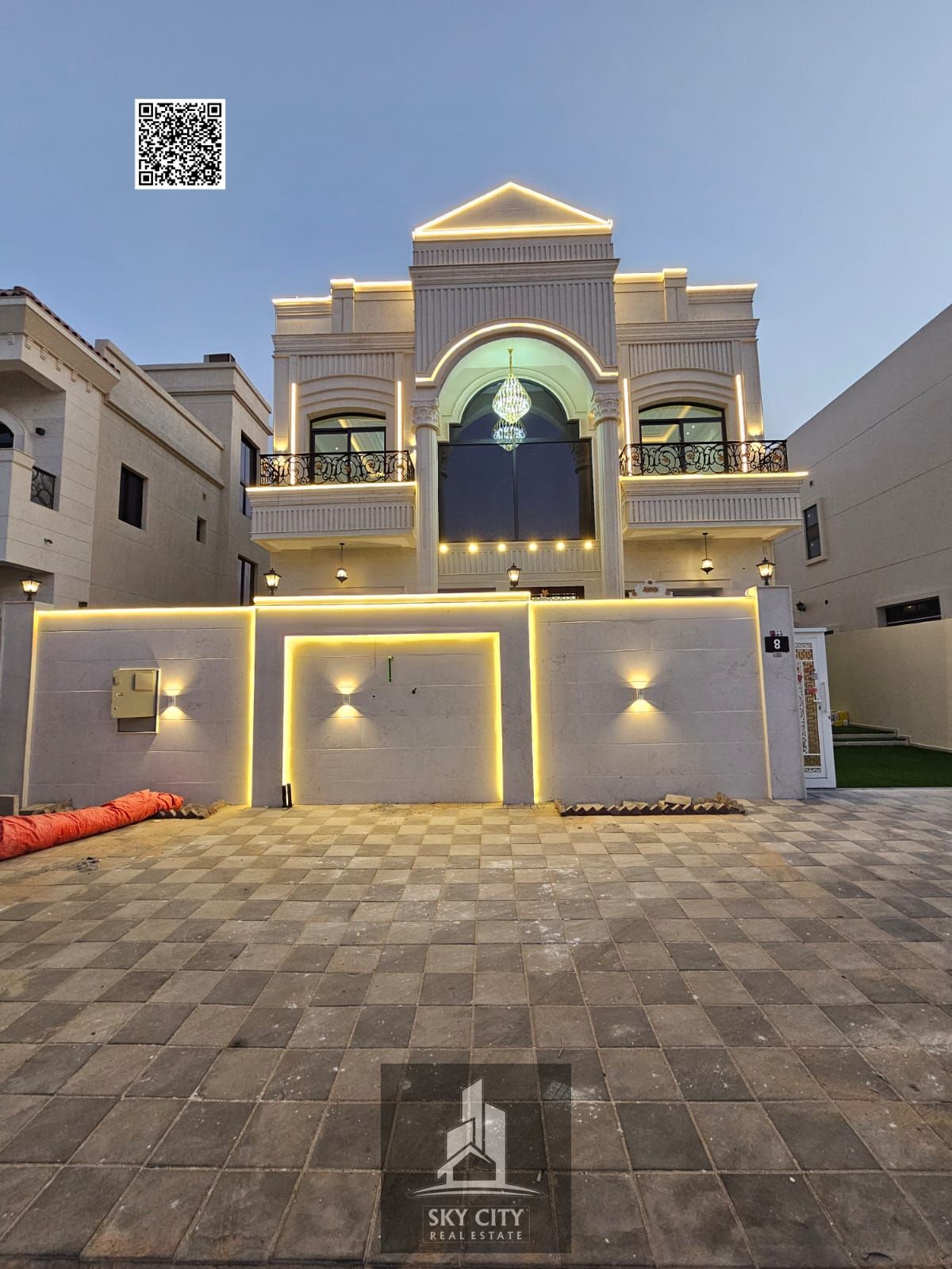 Villa for sale in Ajman, Al Helio 2 area, featuring a luxurious classic design and spacious layouts that offer comfort and privacy for families.