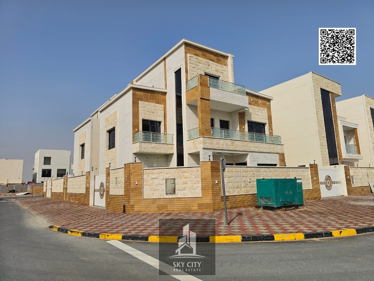 Luxury villa for sale in Al Zahia, ground floor, first floor, and roof. Modern design and high-end finishing at a special price including registration