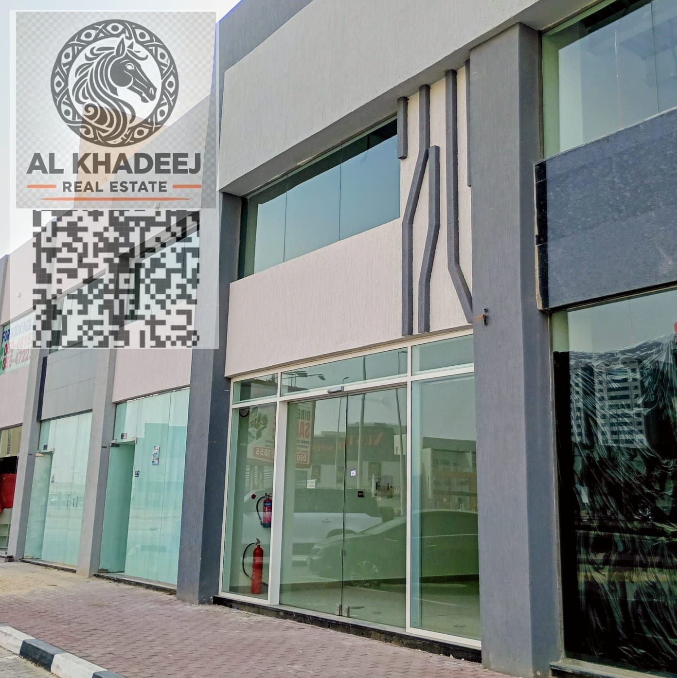 Shops for rent in Al Hamidiya on a main road. Sizes 28, 44, and 47 sqm. Suitable for retail, offices, and showrooms. Annual rent from AED 30,000 with