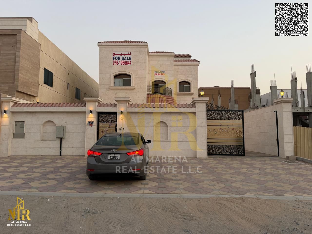 Villa in Al Muweihat 1 near Nesto Hypermarket, 5,000 sq ft plot, two floors and roof, 5 bedrooms, practical layout, price includes electricity and wat