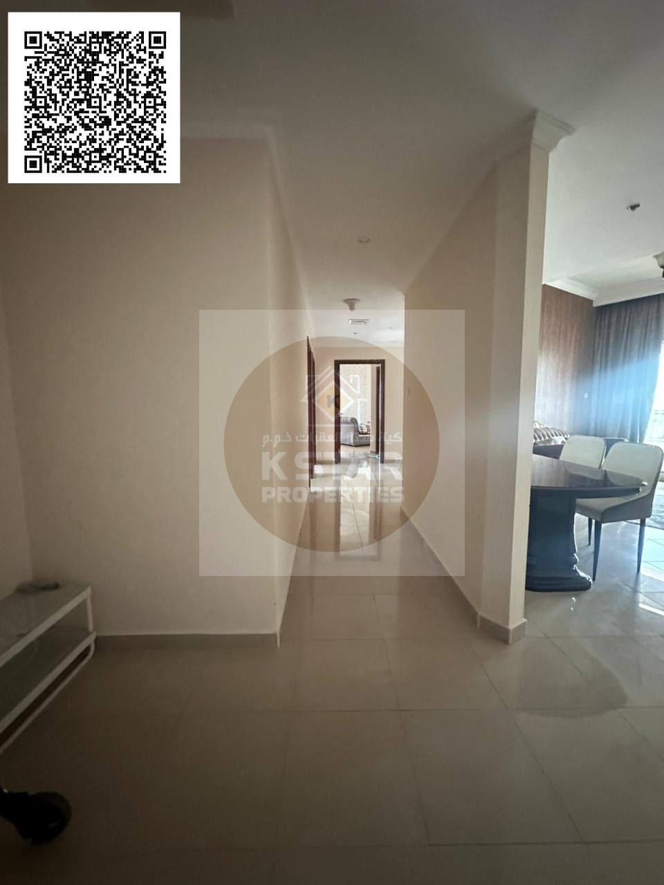 Luxurious 3BHK Fully Furnished Apartment for Rent in Conqueror Tower, Ajman- Size: 2,266 sq. ft. Kitchen: Fully fitted closed kitchen