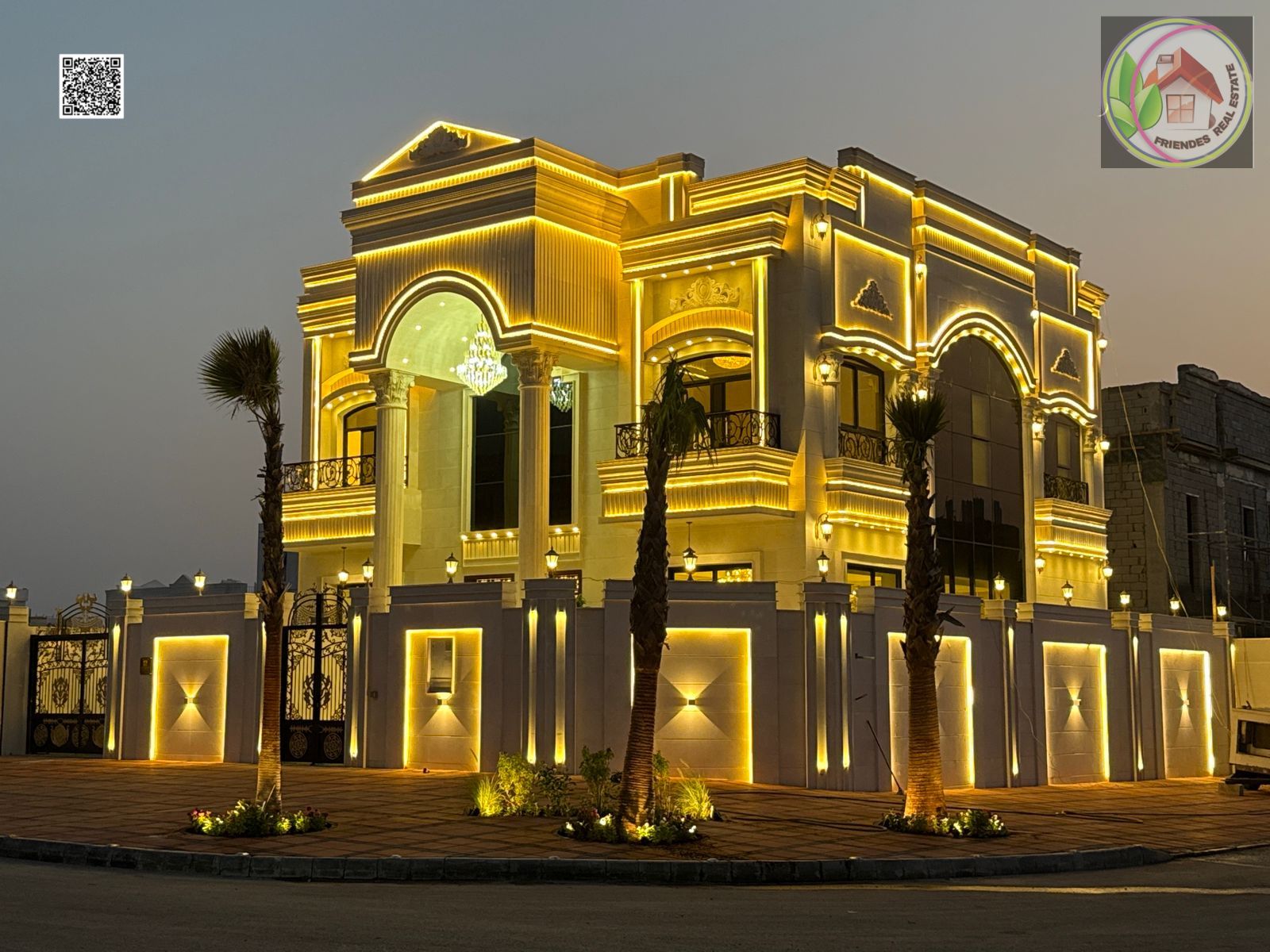 Luxury villa on a corner lot with two streets - including registration and ownership fees - central air conditioning - two floors corner lot with a ya