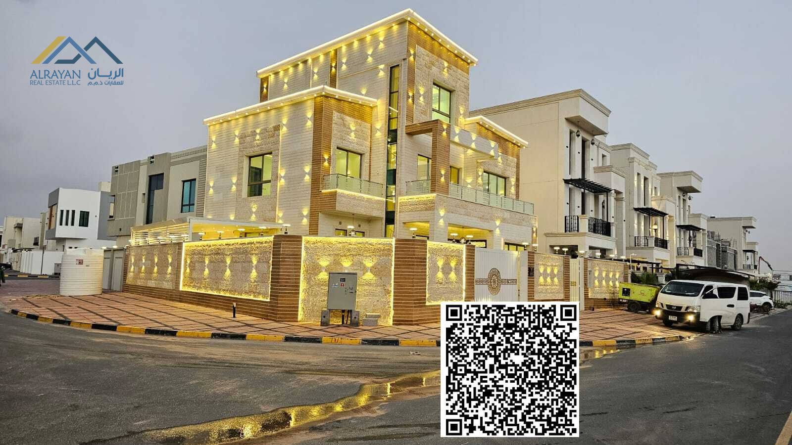 Own your dream villa directly on Sheikh Bin Zayed Road. Residential, commercial, ground floor, first floor and roof, close to the mosque and park.