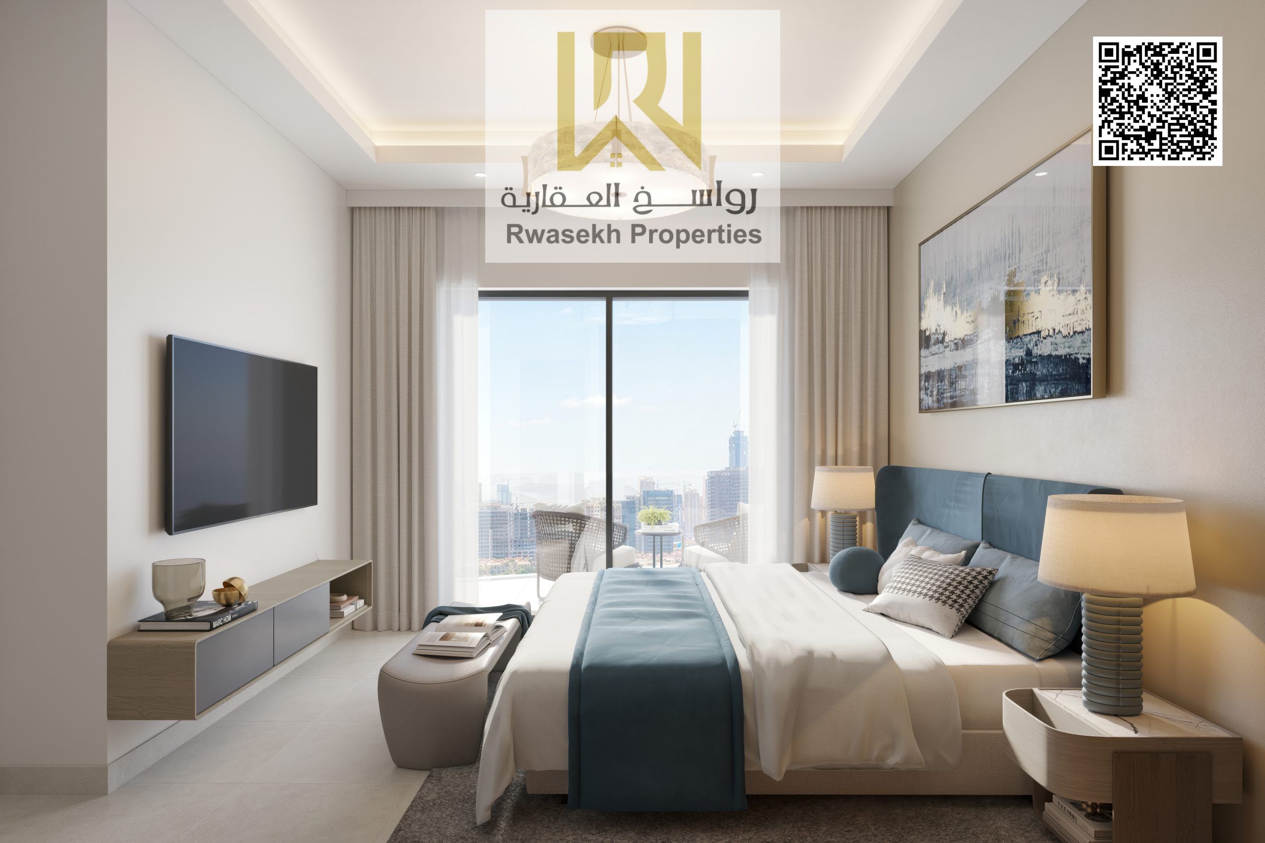luxury apartment 2 bedroom in ajman pearl tower 5% only downpayment