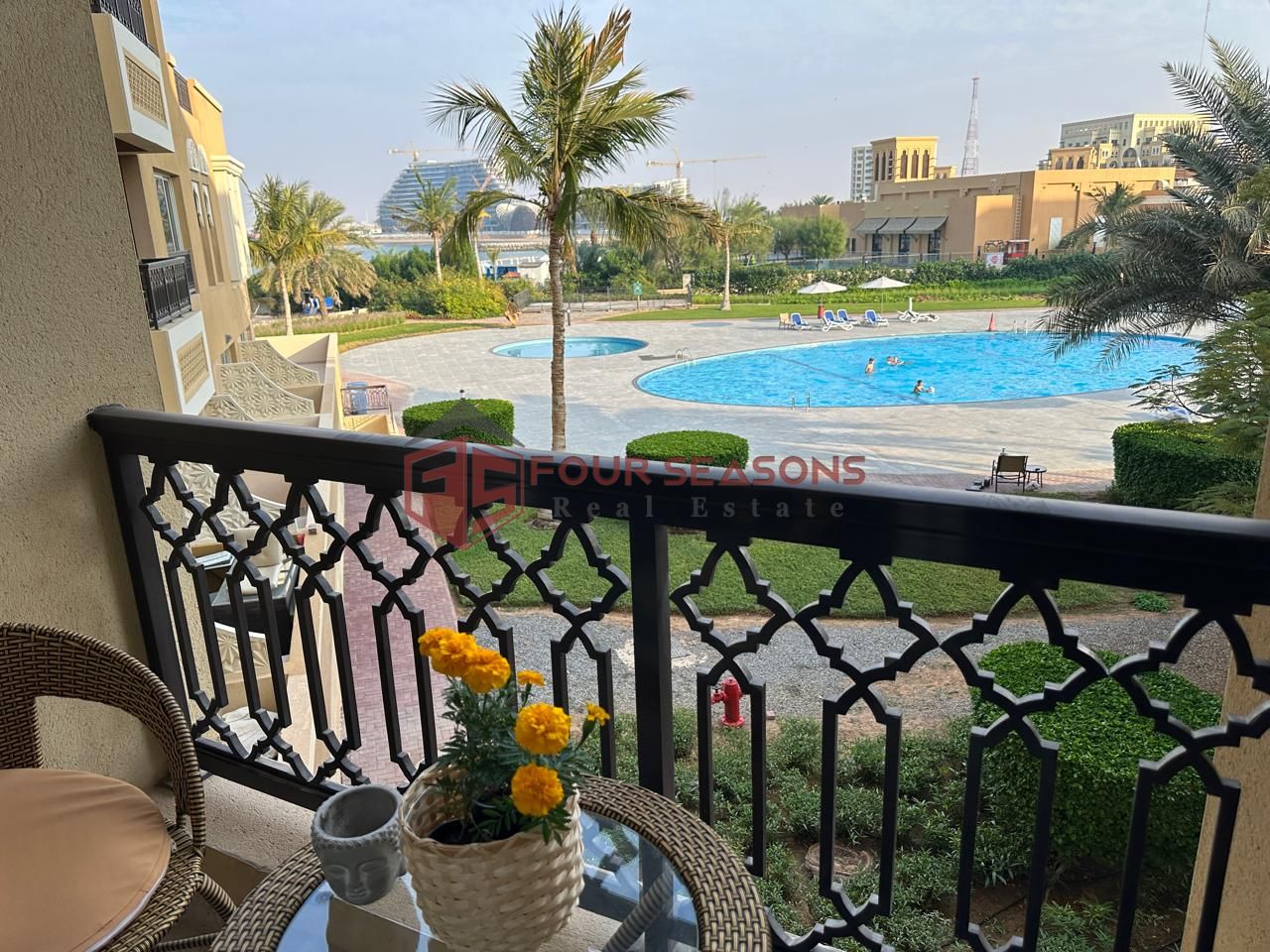 Furnished Pool View Studio for Sale | Fayrouz – Bab Al Bahr | Freehold