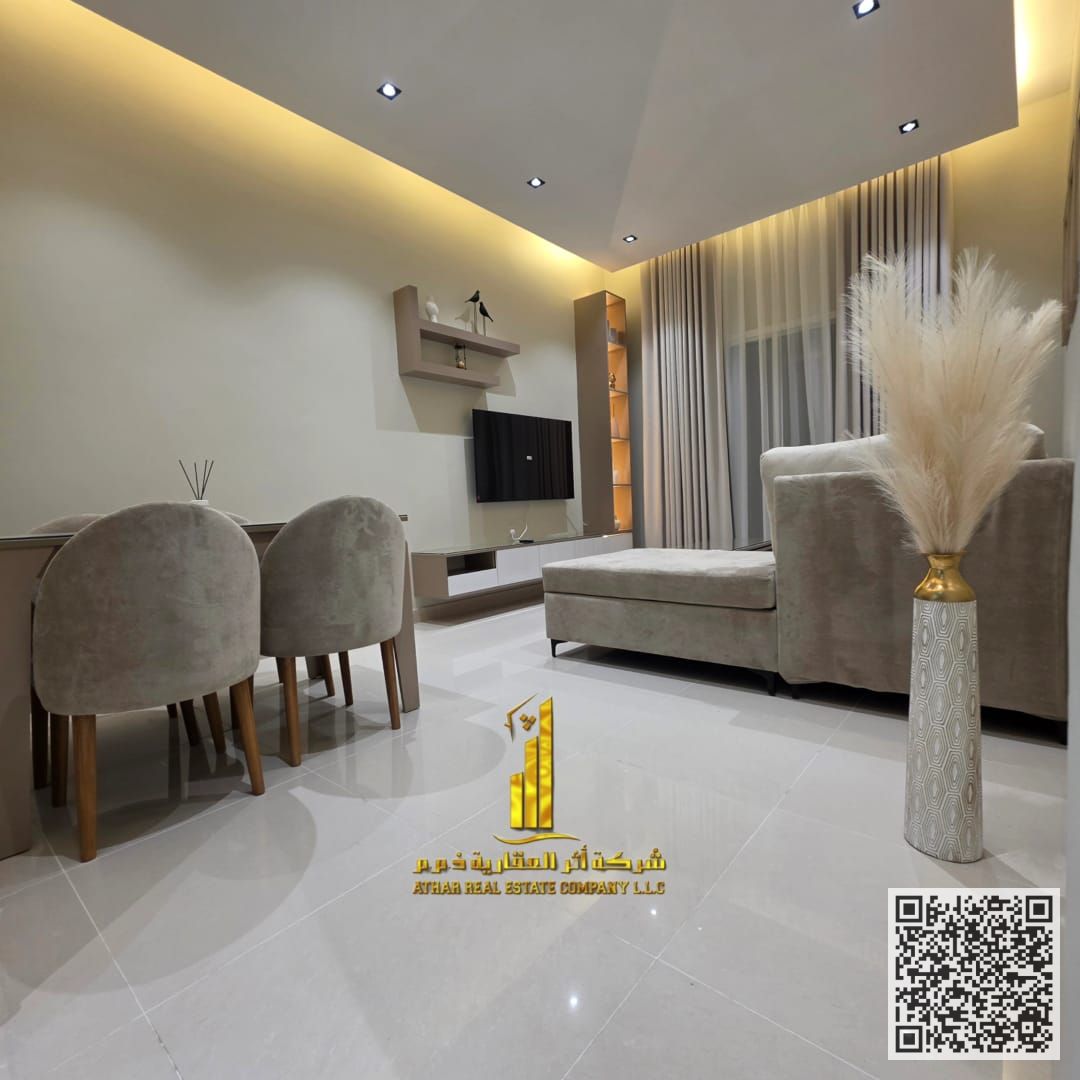 One-bedroom apartment (first occupancy), fully furnished with new furniture, for monthly rent in Ajman - Al Jurf 3 - next to the Chinese Mall