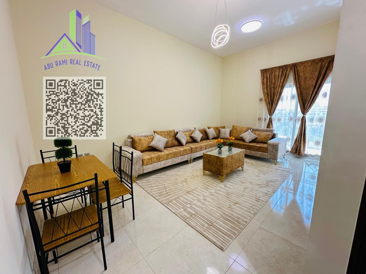 One bedroom and living room, new building, new furniture, furnished apartment for monthly rent.