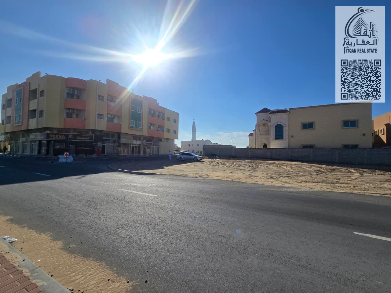 For sale: Corner land on 3 streets, directly in front of Sheikh Mohammed bin Zayed Bridge, opposite Waldon Park School and Ajman Center for People of