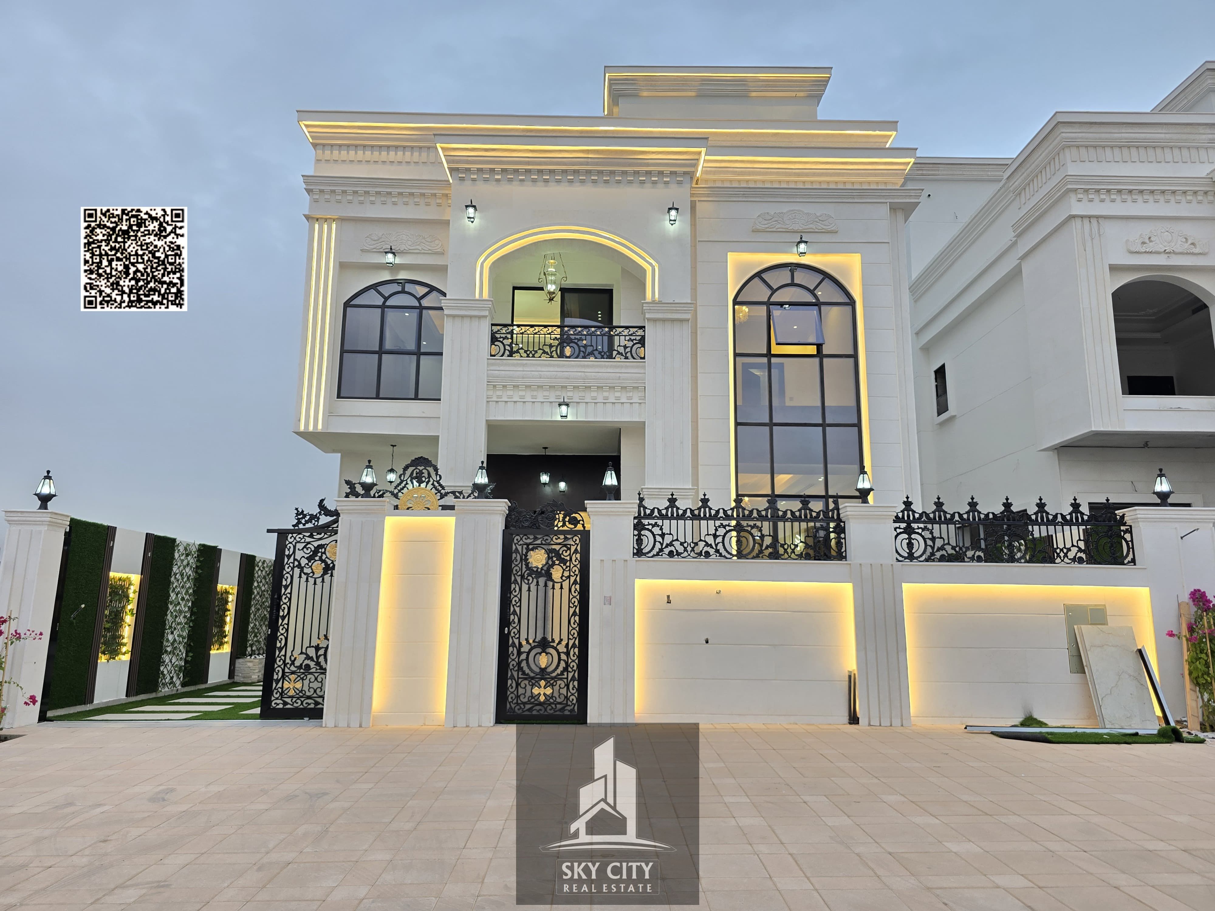 Villa for sale, registration fees included, ground floor, first floor and roof, personal finishing, near the mosque
