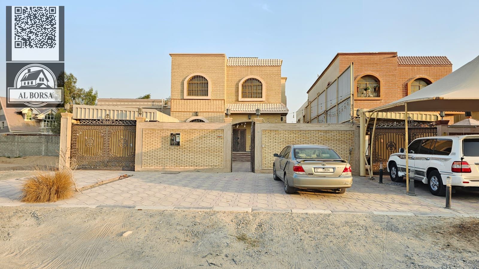 Villa for rent – Al MOAIHAT area, Ajman – 5 master bedrooms, living room, majlis, maid's room, prime location